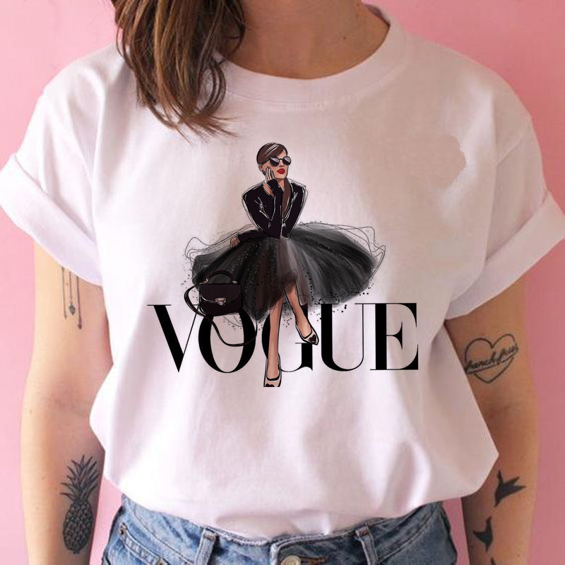 2021 Women Summer New T Shirt Fashion Harajuku Vogue Princess Print T
