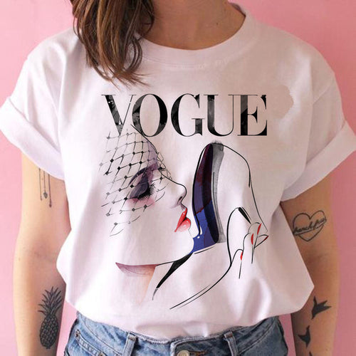 2021 Women Summer New T Shirt Fashion Harajuku Vogue Princess Print T