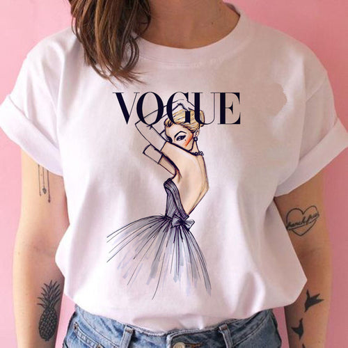 2021 Women Summer New T Shirt Fashion Harajuku Vogue Princess Print T