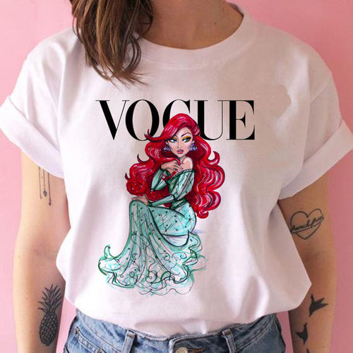 2021 Women Summer New T Shirt Fashion Harajuku Vogue Princess Print T