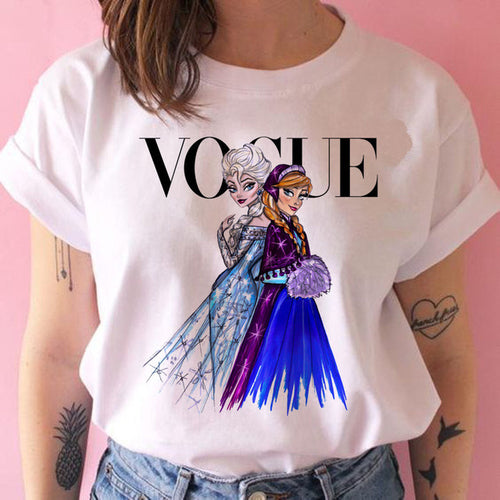 2021 Women Summer New T Shirt Fashion Harajuku Vogue Princess Print T