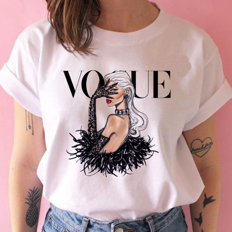 2021 Women Summer New T Shirt Fashion Harajuku Vogue Princess Print T