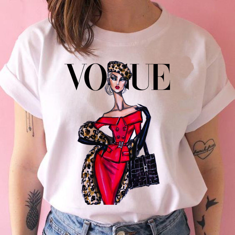 2021 Women Summer New T Shirt Fashion Harajuku Vogue Princess Print T
