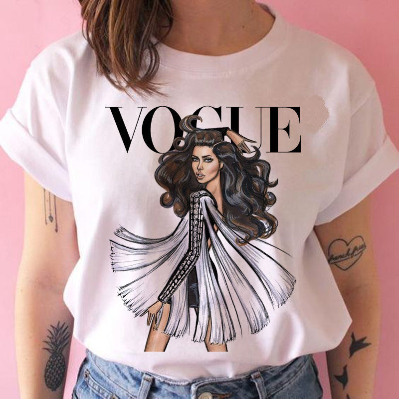 2021 Women Summer New T Shirt Fashion Harajuku Vogue Princess Print T