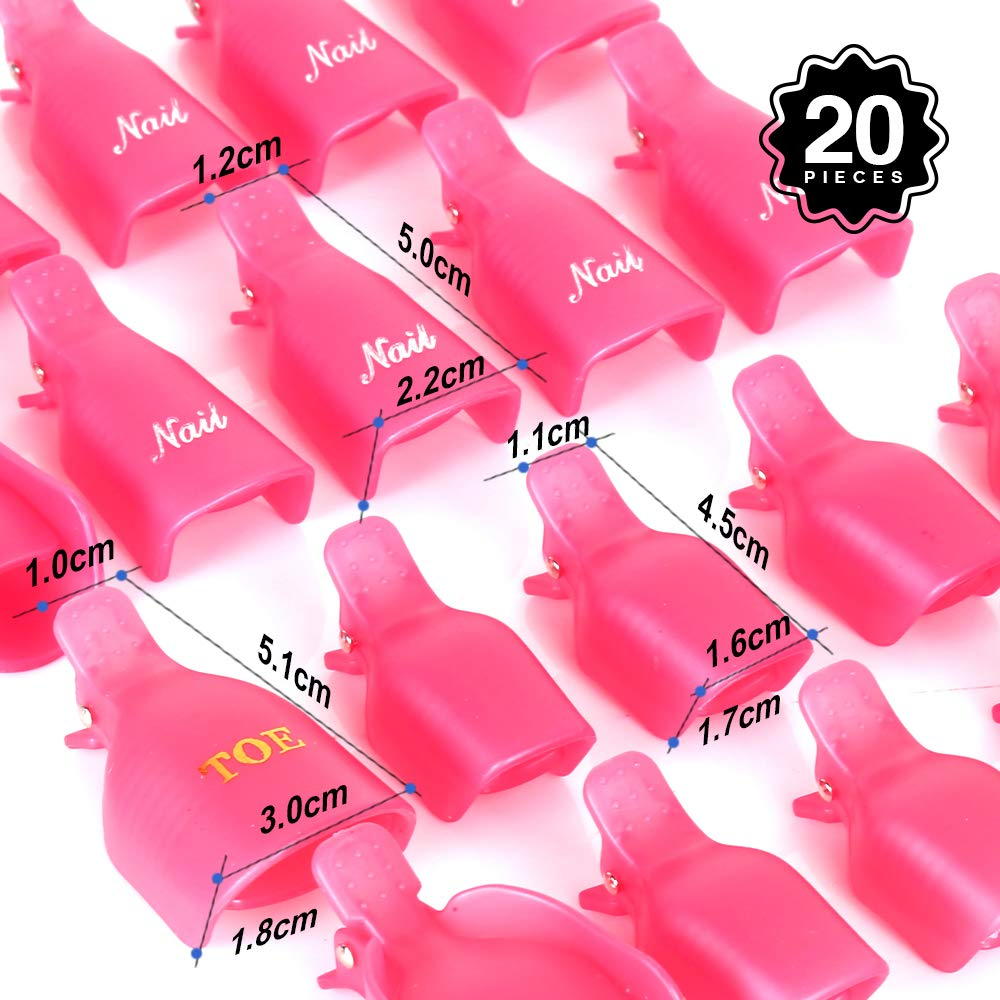 Teenitor Gel Remover Clips, 10PCS Soak off Nail Clips for Nails, 10PCS Nail Polish Remover Clips for Toes