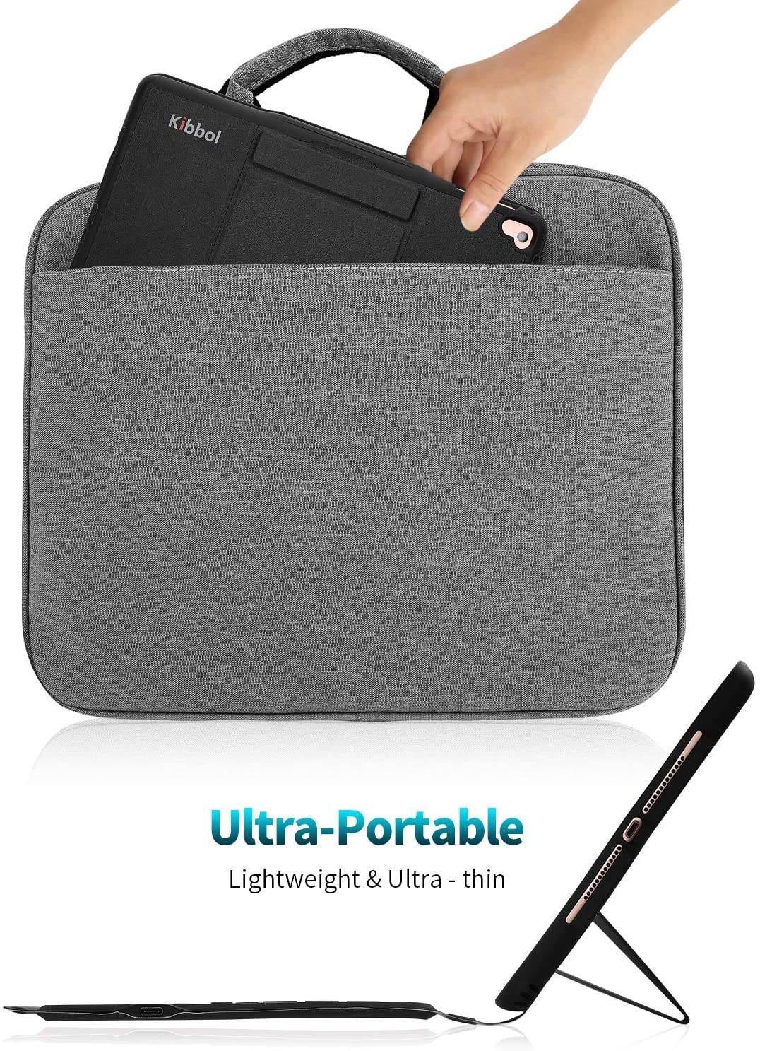 Kibbol Touchpad Ipad Keyboard Case for Ipad 10.2" 9Th Generation (2021)/8Th/7Th Gen, Pro 10.5, Air 3 - Precisive Trackpad, 7-Color Backlit, Easy Pairing - Detachable Bluetooth Keyboard Folio (Black)