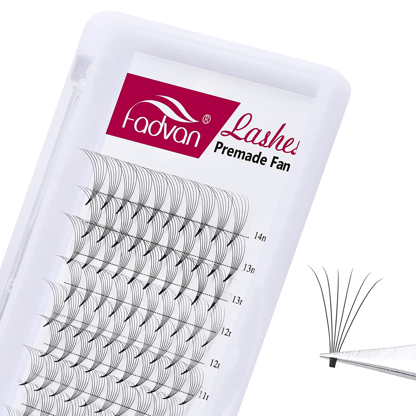 Volume Lash Extensions 6D 0.07Mm Premade Fans 8-14Mm Mixed Tray Short Stem Lash Fan Dryer for Eyelash Extensions Individual Lashes Russian Volume Lashes Use by FADVAN (6D-0.07D, 8-14Mm)