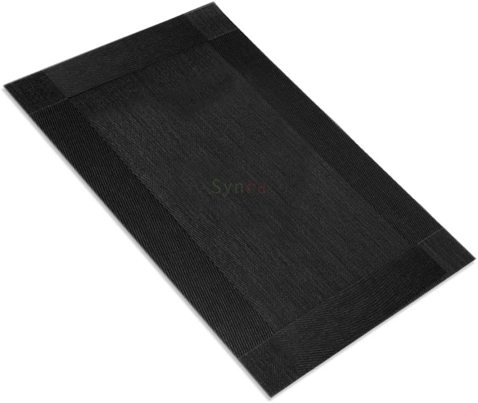 Synra Placemats for Dining Table, Set of 4, Easy Care, Set an Elegant and Inviting Table, and Durable, Non-Slip, Heat-Resistive, and Water-Resistive, Black Color