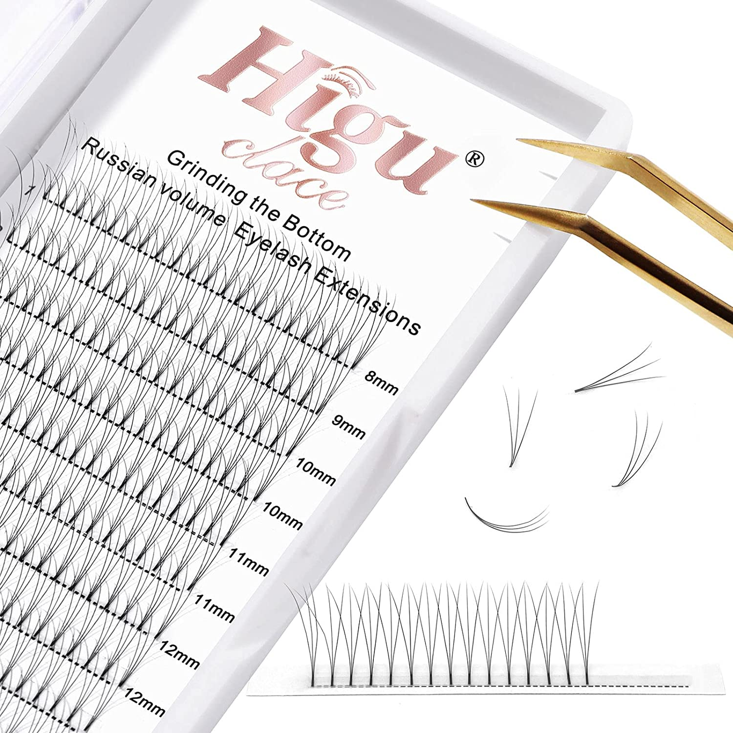 Premade Fans Volume Eyelash Extensions 3D|4D|5D|6D 0.07/0.10Mm Curl C/D 8Mm~18Mm 7D 0.07 C 15Mm Short Stem Russian Premade Lash Extension Fans (7D 0.07 C 15Mm)