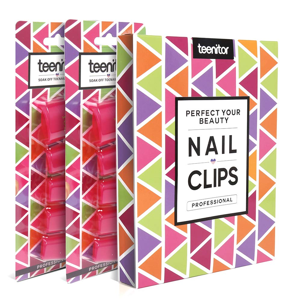 Teenitor Gel Remover Clips, 10PCS Soak off Nail Clips for Nails, 10PCS Nail Polish Remover Clips for Toes
