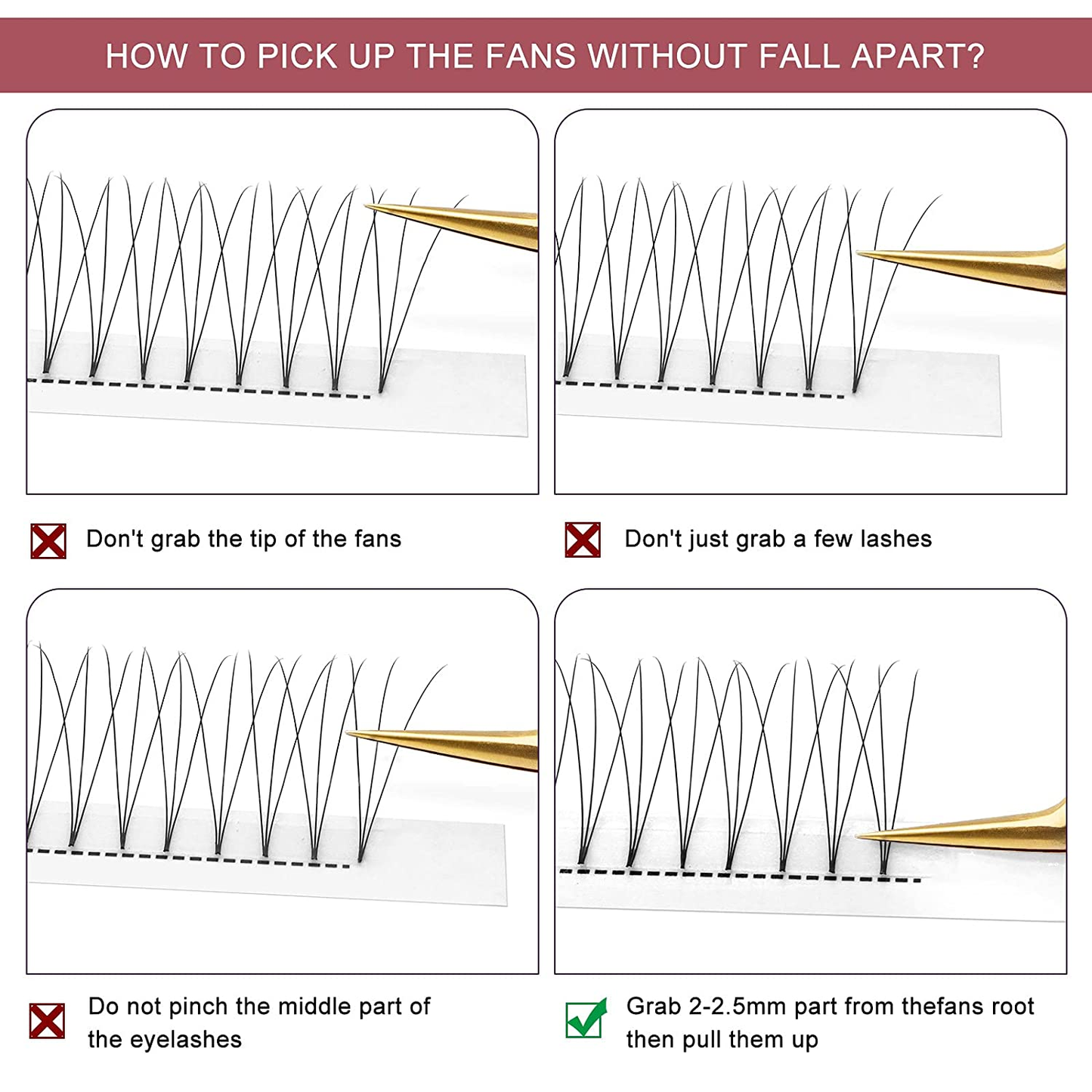 Premade Fans Volume Eyelash Extensions 3D|4D|5D|6D 0.07/0.10Mm Curl C/D 8Mm~18Mm 7D 0.07 C 15Mm Short Stem Russian Premade Lash Extension Fans (7D 0.07 C 15Mm)
