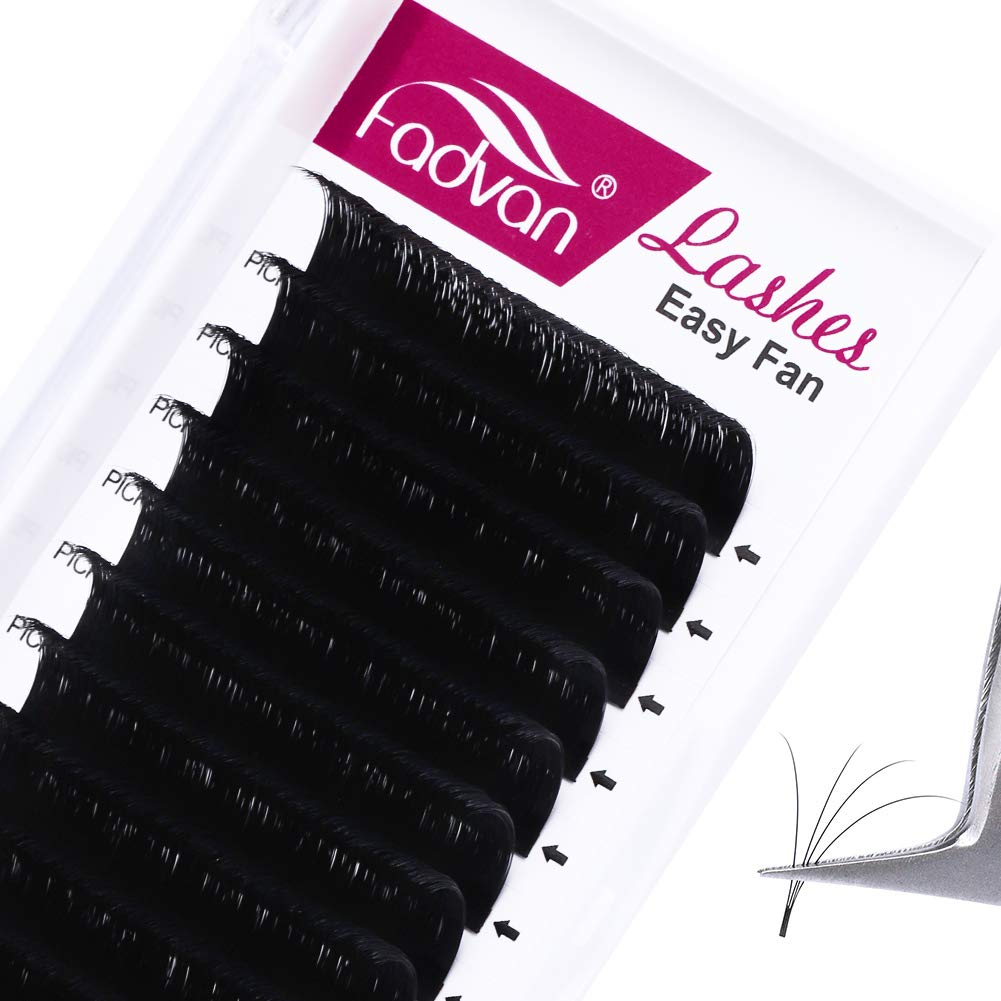 Lash Extension Supplies 0.10 D Curl 18Mm Easy Fan Volume Lashes 2D-10D Self Fanning Eyelash Extensions C/D/DD Curl Flower Lashes Professional Use by FADVAN (0.10D, 18Mm)