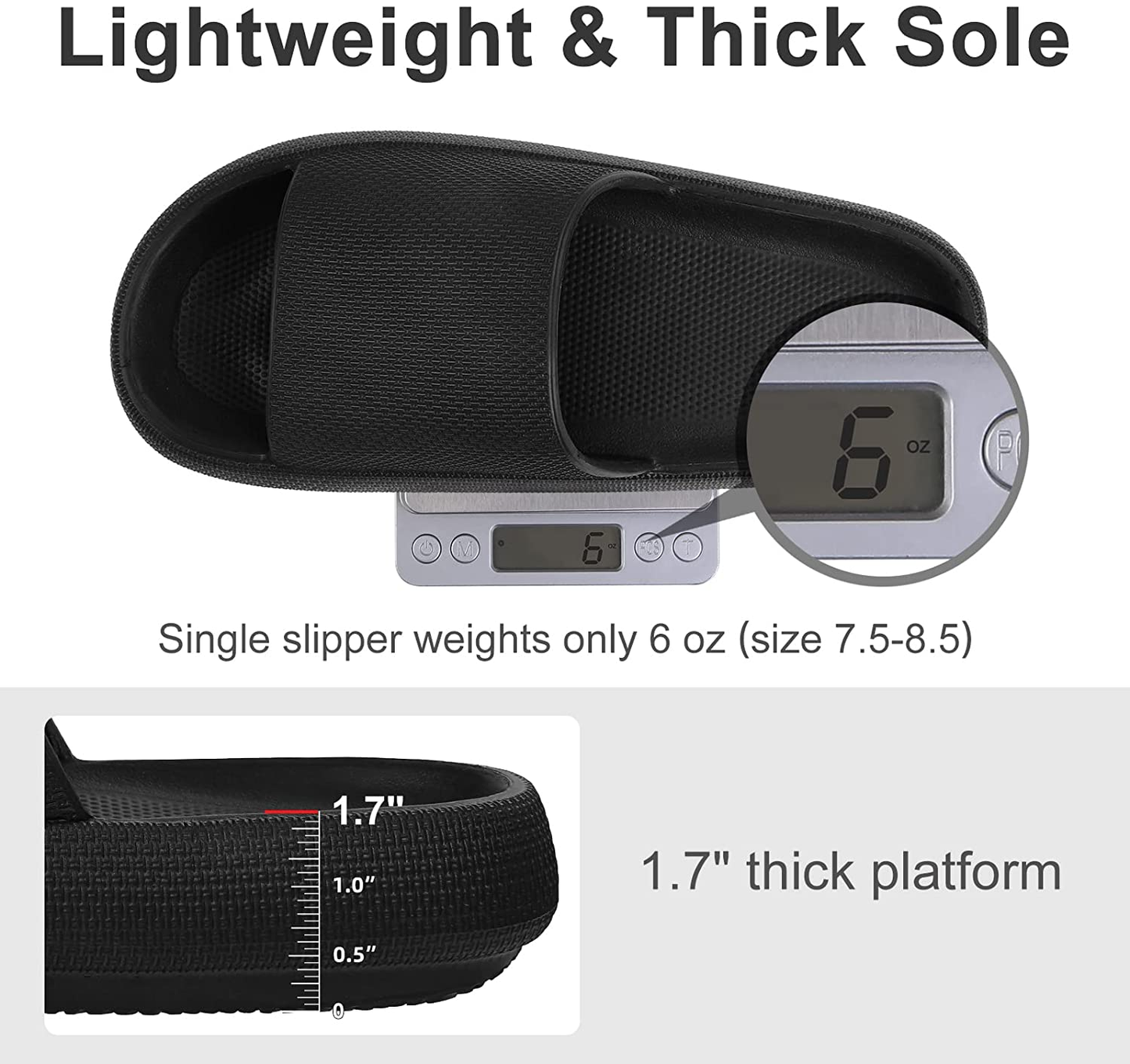 Pillow Soft Slide Sandals for Women Men Non-Slip Shower Shoes Bath Slippers Summer Beach Slides