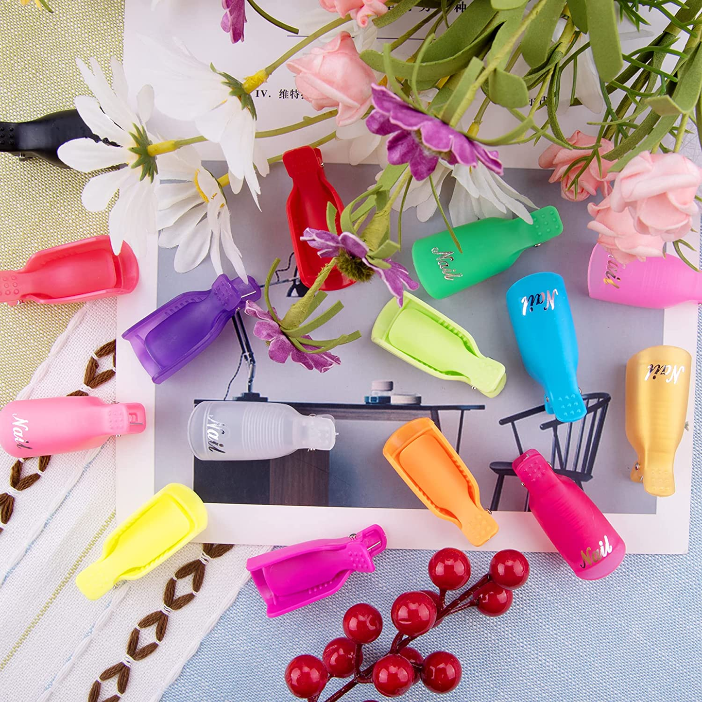 SIQUK 150 Pcs Polish Remover Nail Clip Caps Acrylic Nail Remover Clip Soak off Nail Clips for UV Gel Polish Removal