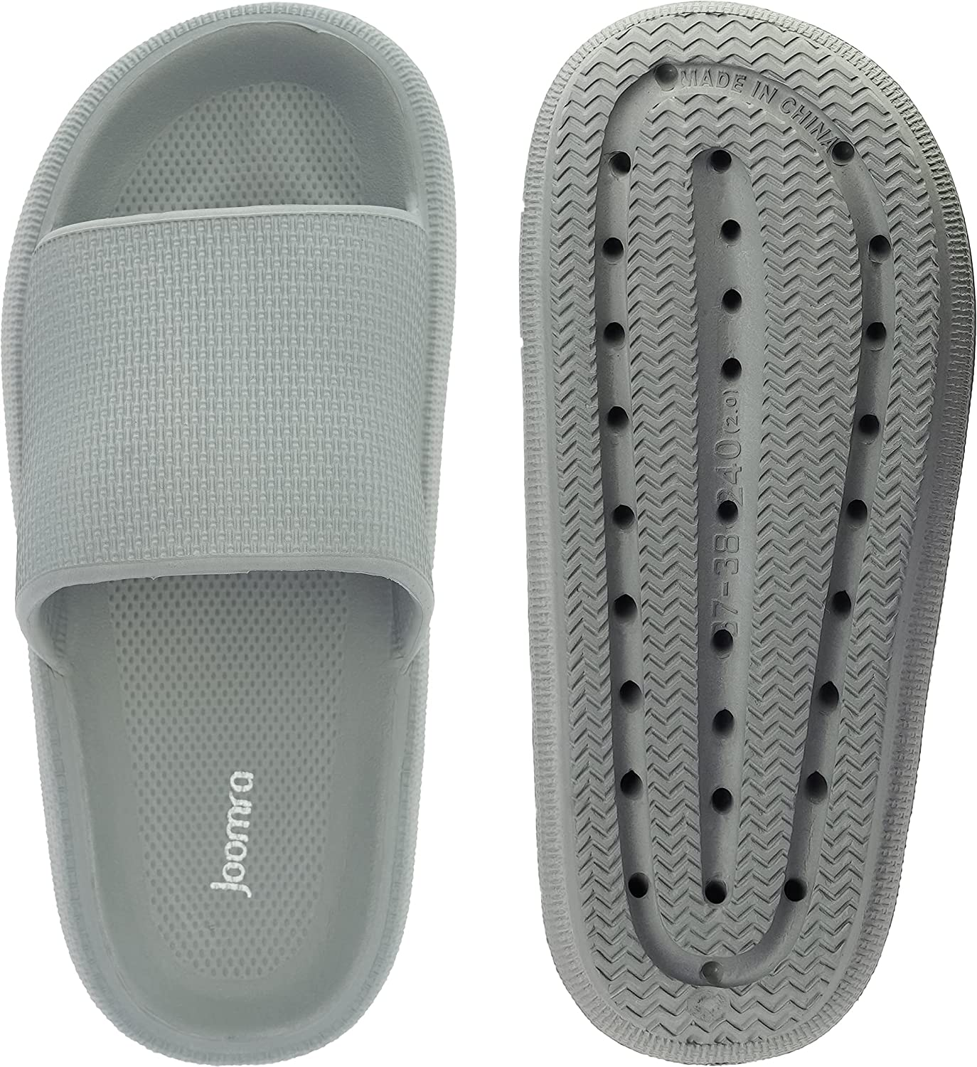 Joomra Pillow Slippers for Women and Men Non Slip Quick Drying Shower Slides Bathroom Sandals | Ultra Cushion | Thick Sole
