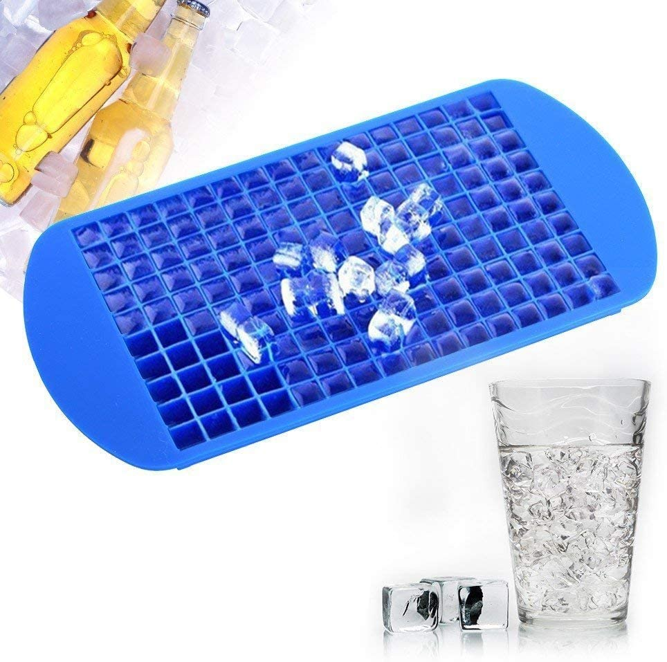 Perrirock Mini Ice Cube Trays - 2 Tray Set - 160 Small Cube Silicone Molds, Bpa-Free, Mini Cubes Will Chill Your Drink Faste