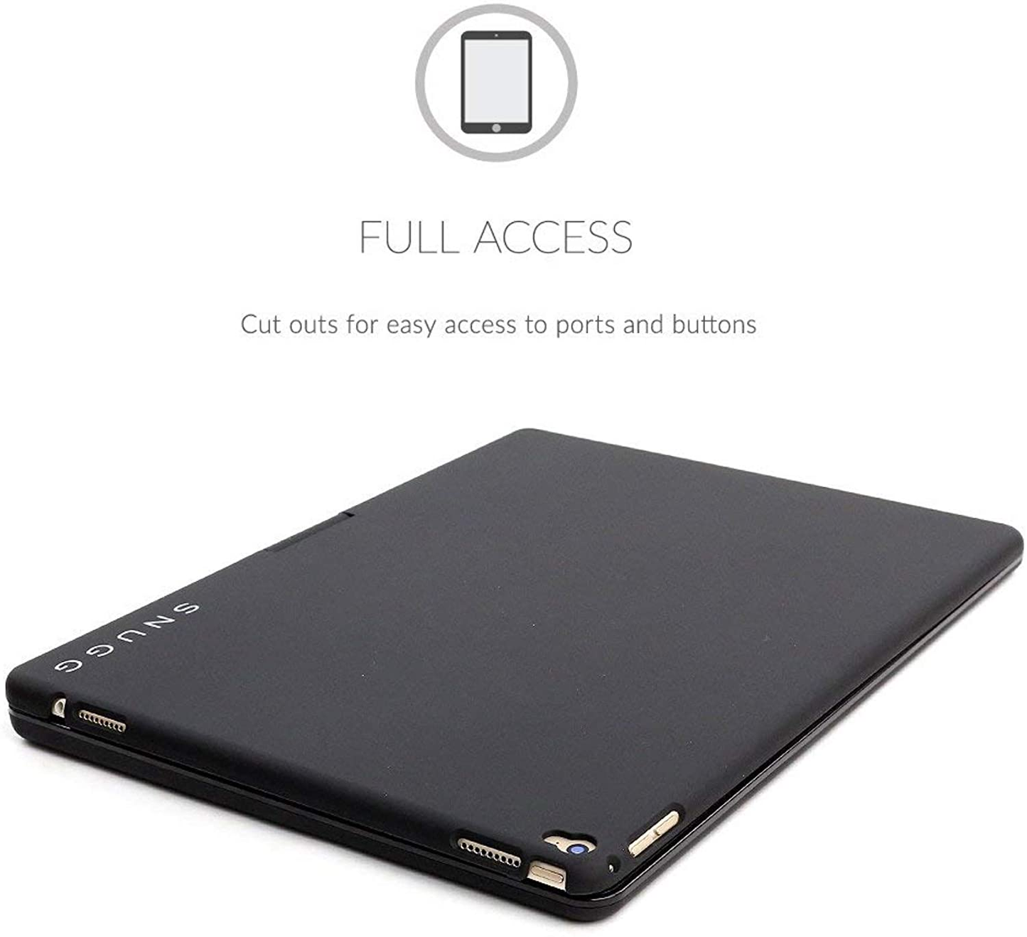 Snugg Ipad 10.2 / Ipad Air 3 (2019) / Ipad Pro 10.5 Keyboard, Wireless Backlit Bluetooth Keyboard Case Cover 360° Degree Rotatable Keyboard for Apple Ipad Pro 10.5" - Black