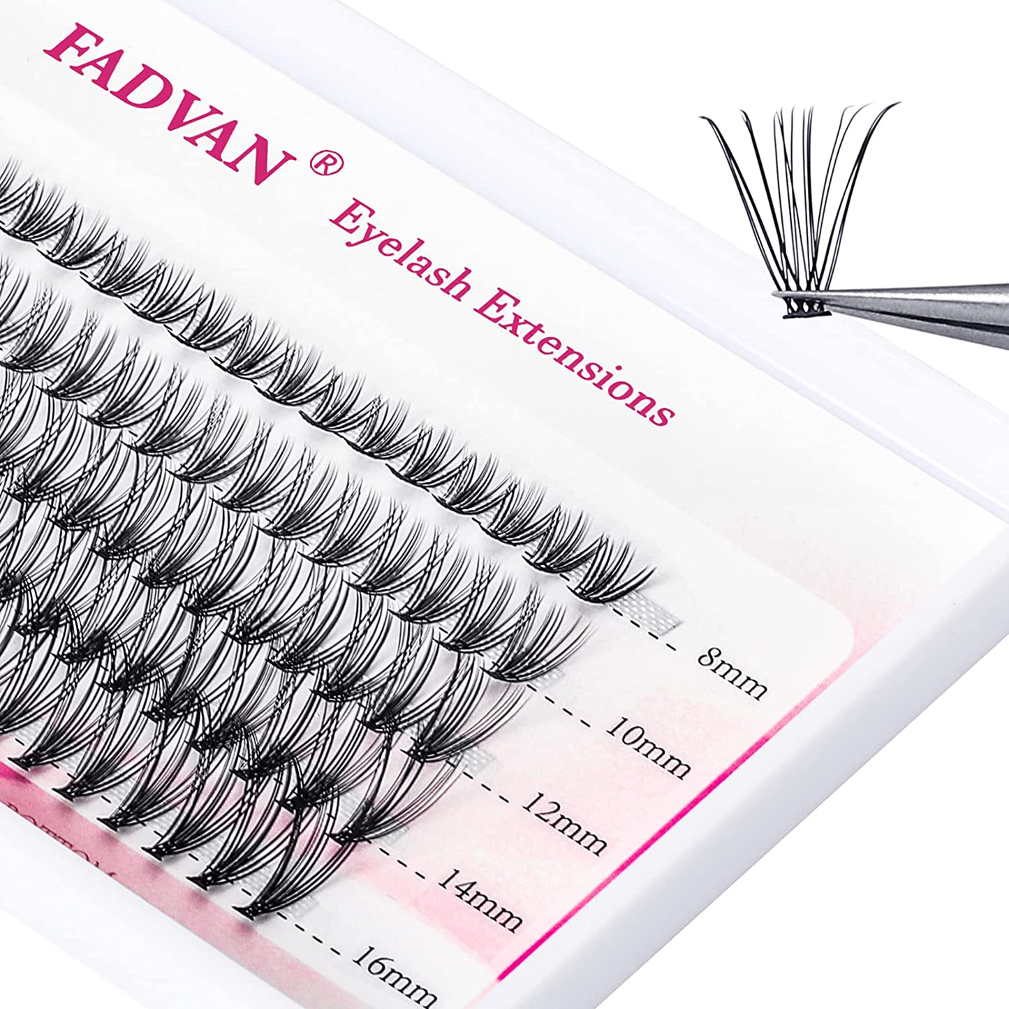 DIY Eyelash Extension 20 Roots Lash Clusters 0.07 C Curl 8/10/12/14/16Mm Mixed Tray Melt Flare Lashes Natural Long Individual Lashes Reusable Lashes Extension by FADVAN (20 Roots-0.07-C, 8-16Mm)