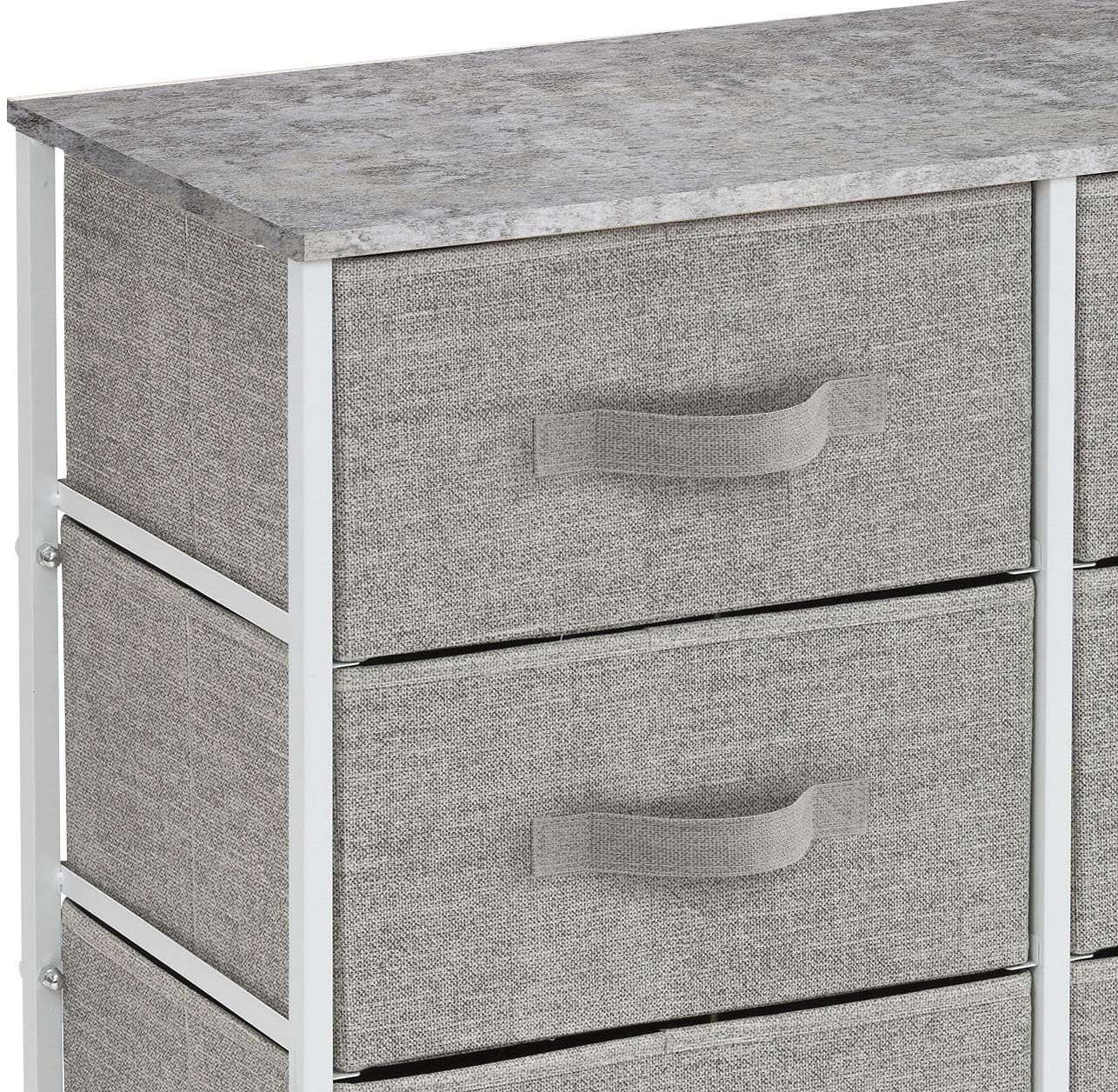 Sorbus Dresser with 6 Drawers - Furniture Storage Tower Unit for Bedroom, Hallway, Closet, Office Organization - Steel Frame, Wood Top, Easy Pull Fabric Bins (6 Drawer - Gray)