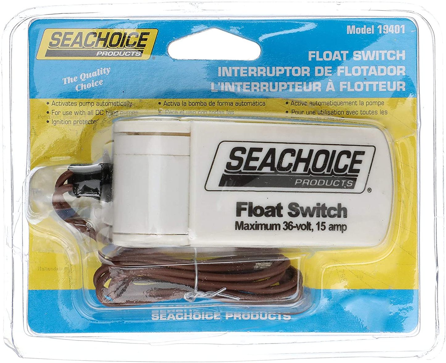 SEACHOICE 19401 Universal Series Automatic Marine Bilge Pump Float Switch for 6V-36V - 50-19401