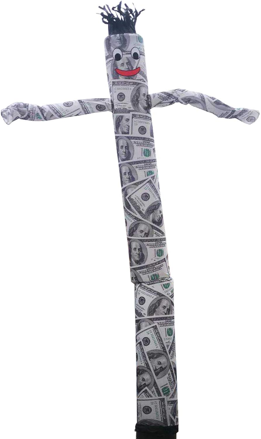 Mkevi 20Ft USD Body Sky Air Puppet Dancer Billionaire Character Money Themed Inflatable Arm Flailing Tube Man Wacky Wavy Wind Flying Dancing Man for Stand Out Advertising No 18In Blower