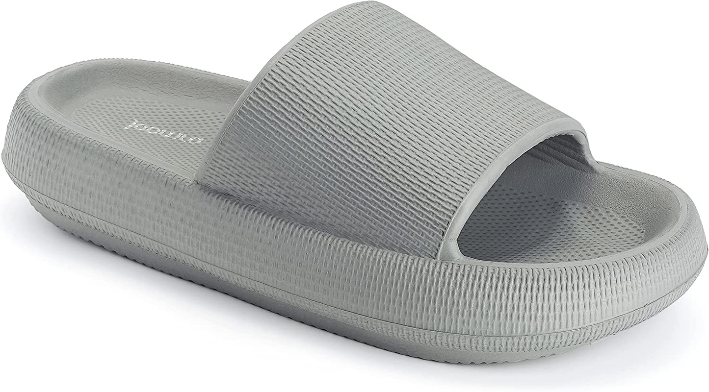 Joomra Pillow Slippers for Women and Men Non Slip Quick Drying Shower Slides Bathroom Sandals | Ultra Cushion | Thick Sole