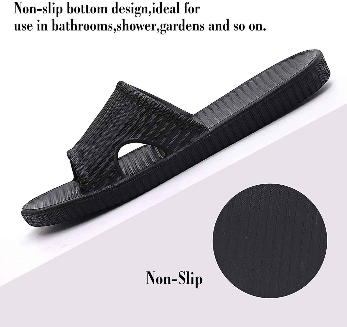 Yourvalues Shower Sandals for Women Slip on Indoor Slippers for Men Lightweight Bathroom Slide Soft Non-Slip Waterproof Shoes for Bath,Pool,Beach
