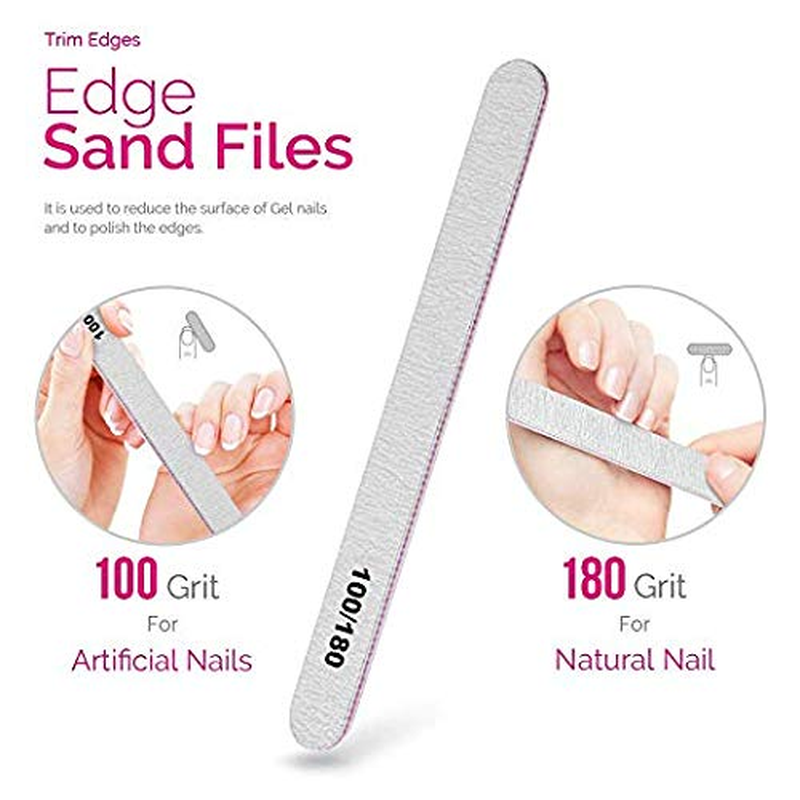Teenitor Nail Gel Remover Tools Kit with Pink Polish Remover Clips, Cuticle Peeler Scraper, Gel Nail Brush, 115 Pack Nail Wipe Cotton Pads, Nail File Grits 120/180 Buffer Block Grits 400/4000