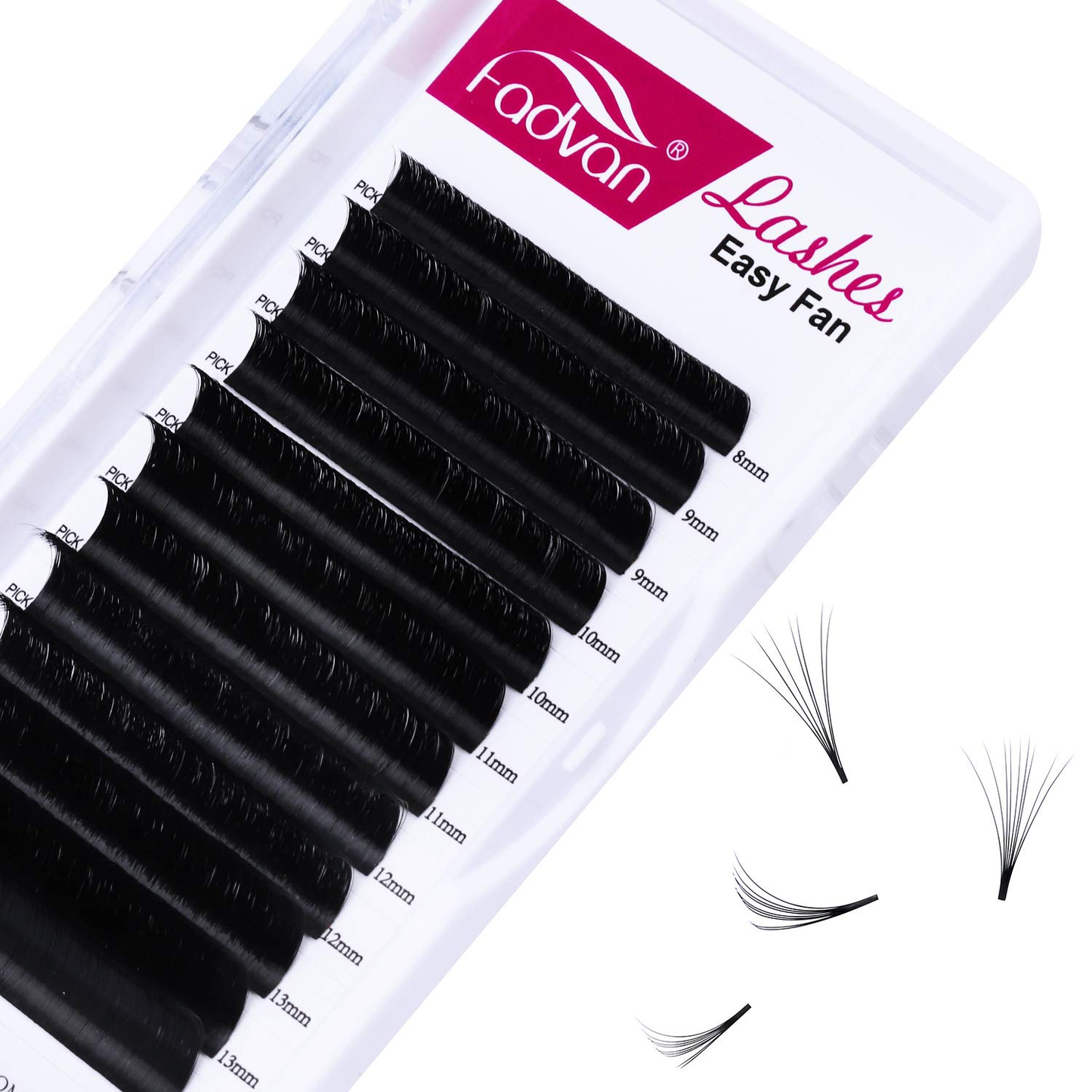 Eyelash Extension Supplies FADVAN 0.10 D Curl 8-14Mm Mix Easy Fan Volume Eyelash Extensions Blooming Flower Volume Lashes for Professional Salon Use (0.10D, 8-14Mm Mixed Tray)