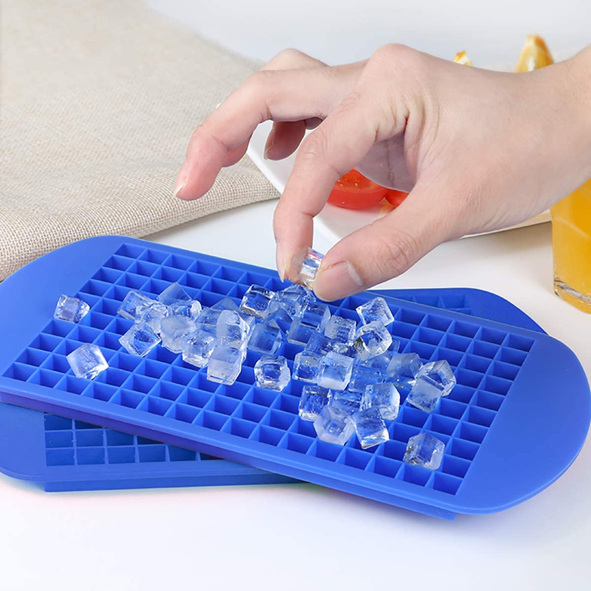 Perrirock Mini Ice Cube Trays - 2 Tray Set - 160 Small Cube Silicone Molds, Bpa-Free, Mini Cubes Will Chill Your Drink Faste