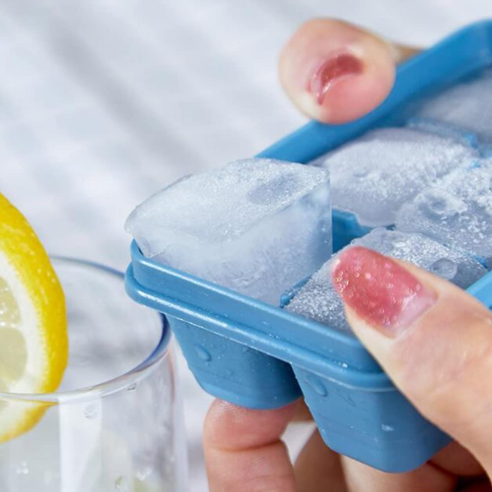Ice Cube Trays for Freezer 3 Pack - Mini Ice Cube Trays with Lid & Easy-Release Silicone Bottom, Stackable Small Ice Cube Molds