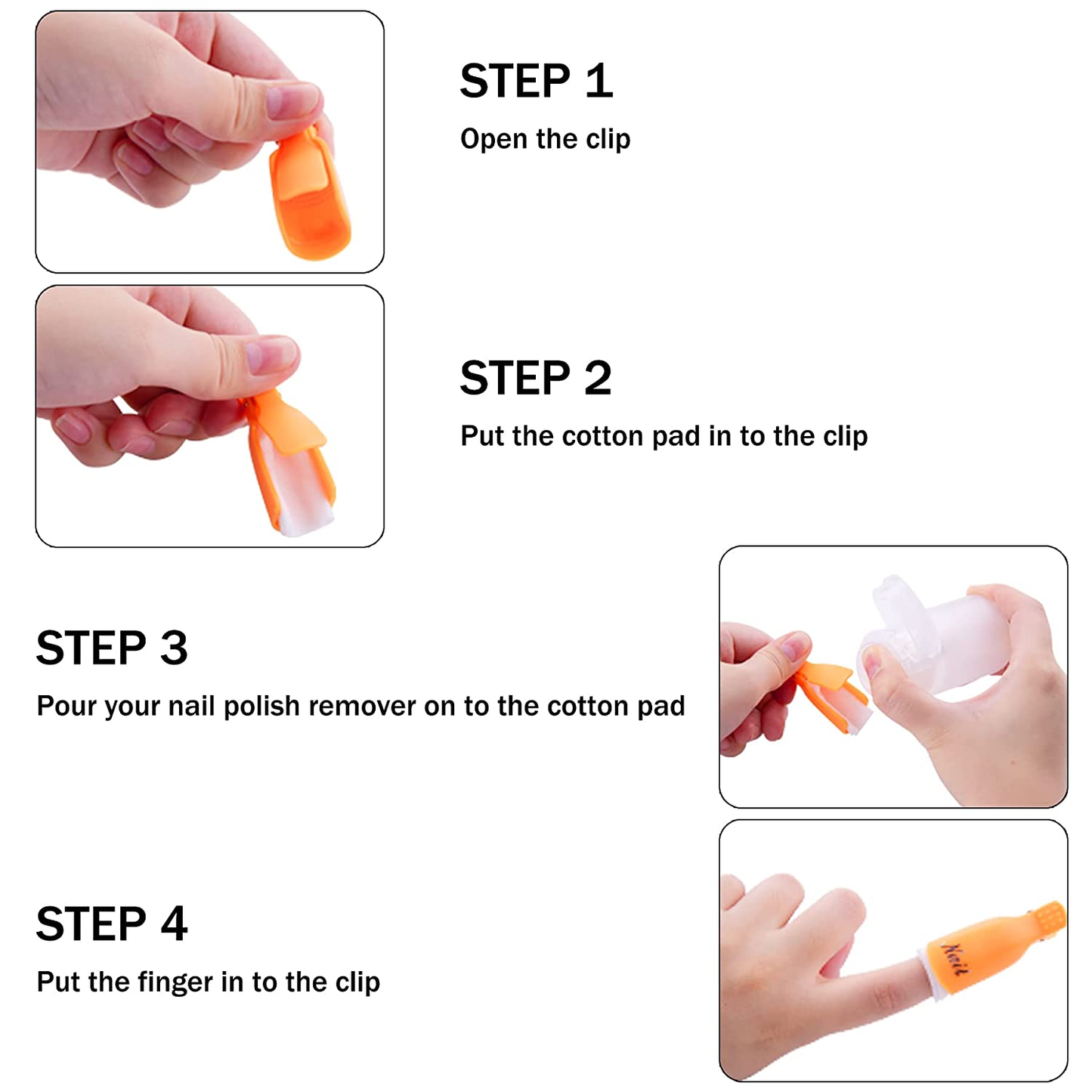 SIQUK 150 Pcs Polish Remover Nail Clip Caps Acrylic Nail Remover Clip Soak off Nail Clips for UV Gel Polish Removal