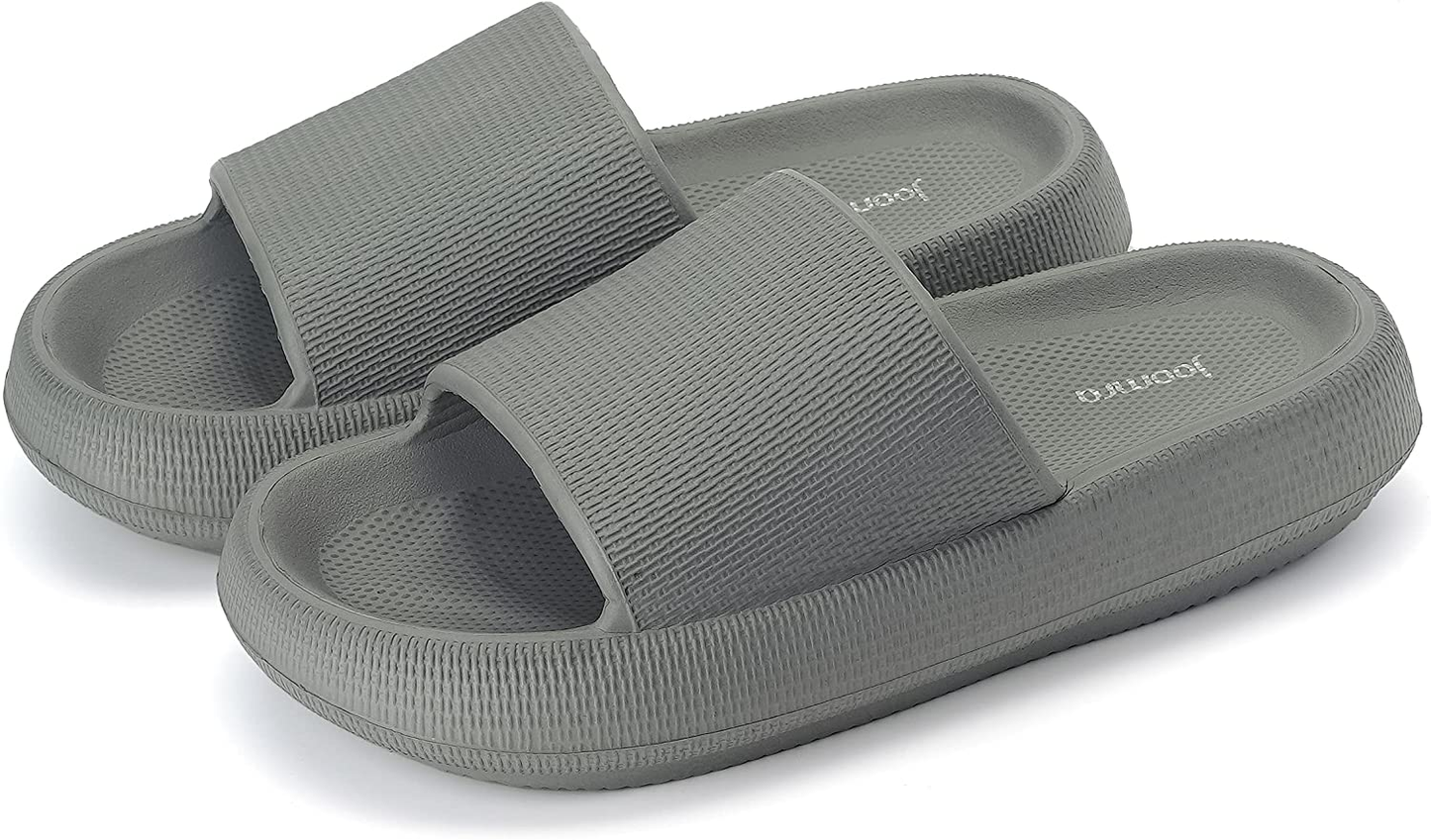 Joomra Pillow Slippers for Women and Men Non Slip Quick Drying Shower Slides Bathroom Sandals | Ultra Cushion | Thick Sole