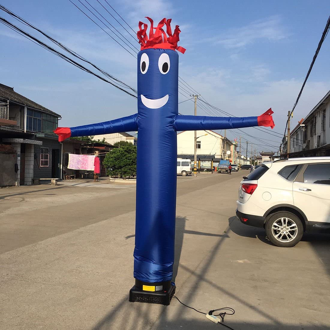 Hi Suyi 20Ft Advertising Inflatable Tube Men Blow up Giant Waving Arm Fly Puppet Christmas Halloween Decorative Signs for Business Store Party (No Blower)