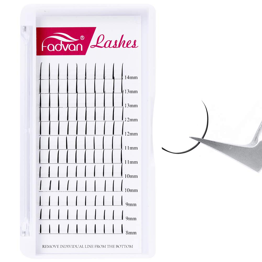 Eyelash Extensions New Styles for Classic Lash Extensions 0.07Mm D Curl 8-14Mm Mixed Tray Decorative False Eyelash Extensions Mixed with Premade Fan/Yy Lashes Use by FADVAN
