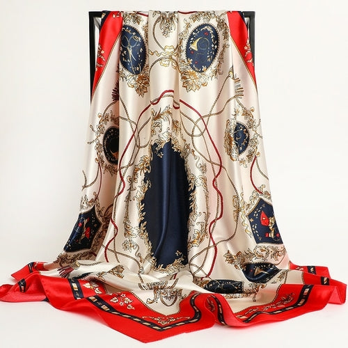 Luxury Brand Silk Satin Square Scarf Women Hijab Bandana Muslim