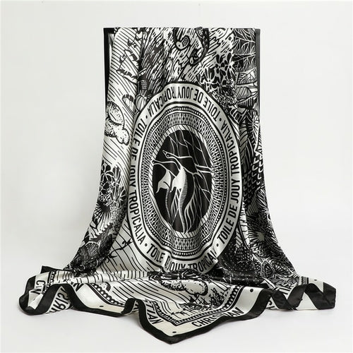 Luxury Brand Silk Satin Square Scarf Women Hijab Bandana Muslim