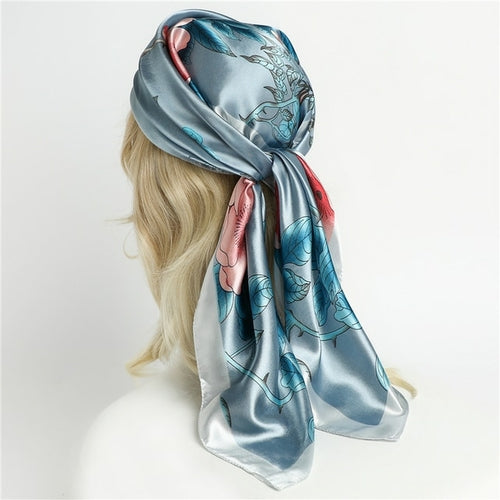 Luxury Brand Silk Satin Square Scarf Women Hijab Bandana Muslim