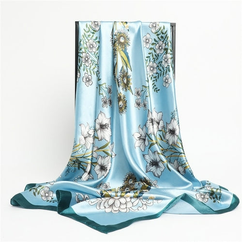 Luxury Brand Silk Satin Square Scarf Women Hijab Bandana Muslim