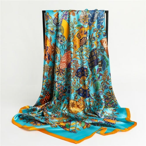 Luxury Brand Silk Satin Square Scarf Women Hijab Bandana Muslim