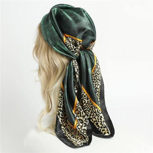 Luxury Brand Silk Satin Square Scarf Women Hijab Bandana Muslim