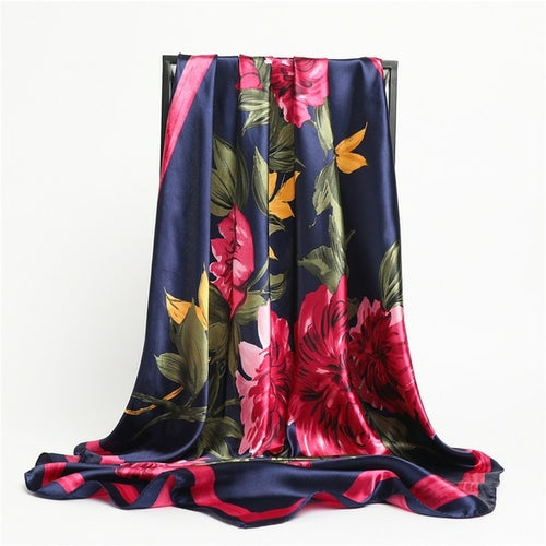 Luxury Brand Silk Satin Square Scarf Women Hijab Bandana Muslim