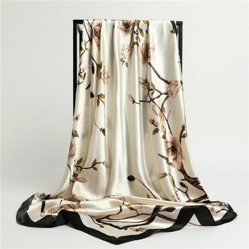 Luxury Brand Silk Satin Square Scarf Women Hijab Bandana Muslim