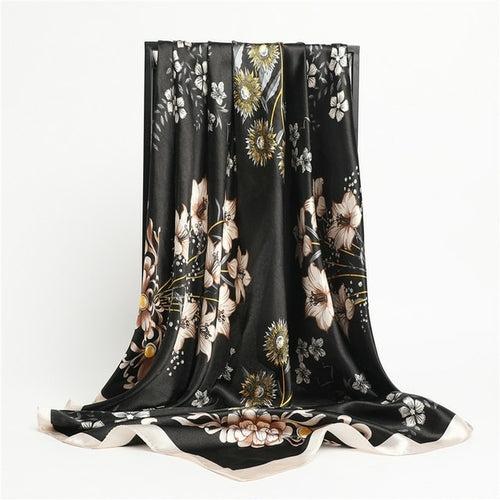 Luxury Brand Silk Satin Square Scarf Women Hijab Bandana Muslim