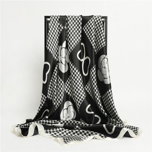 Luxury Brand Silk Satin Square Scarf Women Hijab Bandana Muslim