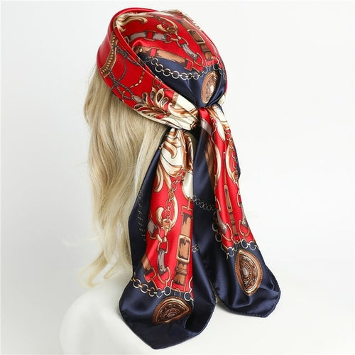 Luxury Brand Silk Satin Square Scarf Women Hijab Bandana Muslim