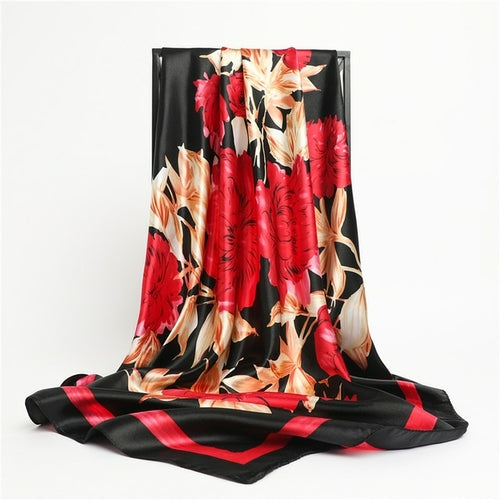 Luxury Brand Silk Satin Square Scarf Women Hijab Bandana Muslim