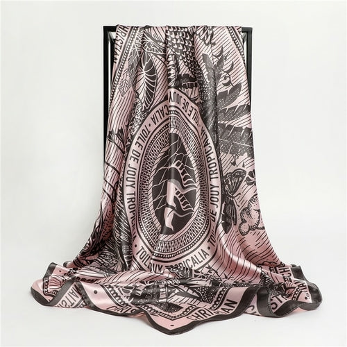 Luxury Brand Silk Satin Square Scarf Women Hijab Bandana Muslim