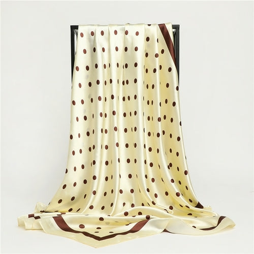 Luxury Brand Silk Satin Square Scarf Women Hijab Bandana Muslim