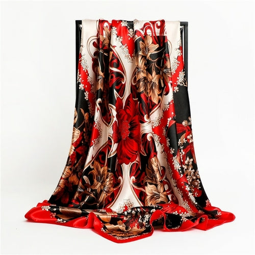 Luxury Brand Silk Satin Square Scarf Women Hijab Bandana Muslim